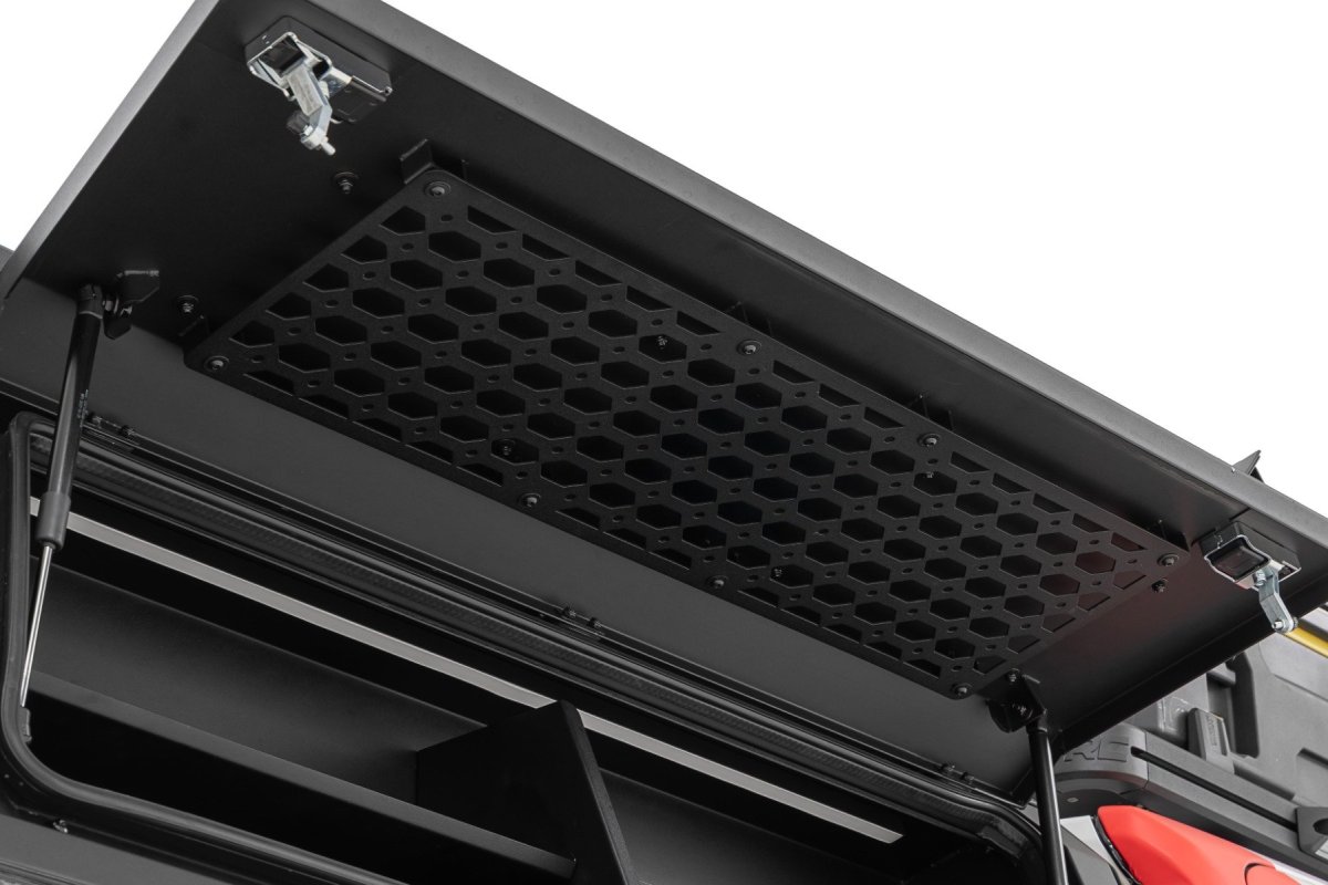 Toyota Tacoma MOLLE Panel Kit - Bed Cap Door - Rough Country - MOLLE Compatible, Black Powder Coat - Black - '24-'26